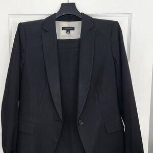 Ann Taylor 4 way stretch skirted suit with stripe print lining